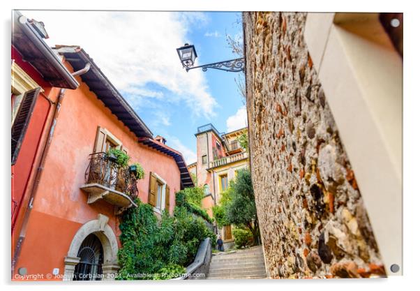 Verona, italy - october 1, 2021: alleys of Verona among which yo Acrylic by Joaquin Corbalan