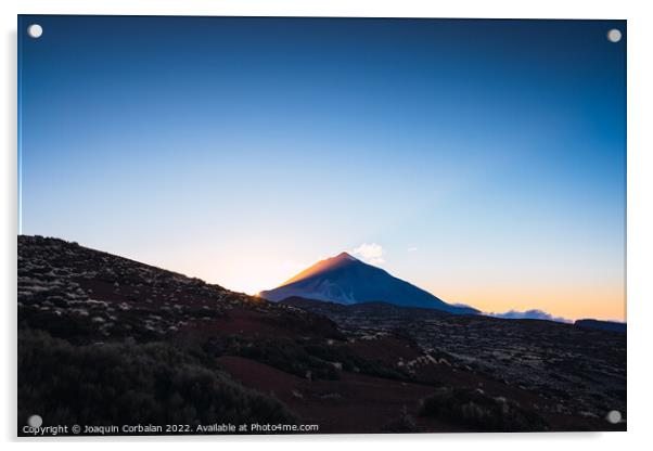 Mount Teide seen in the distance, formed by a volcano Acrylic by Joaquin Corbalan