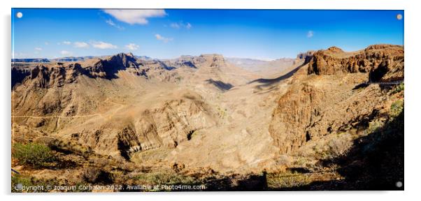 Views of the Fataga valley in Gran Canaria, from the viewpoint o Acrylic by Joaquin Corbalan