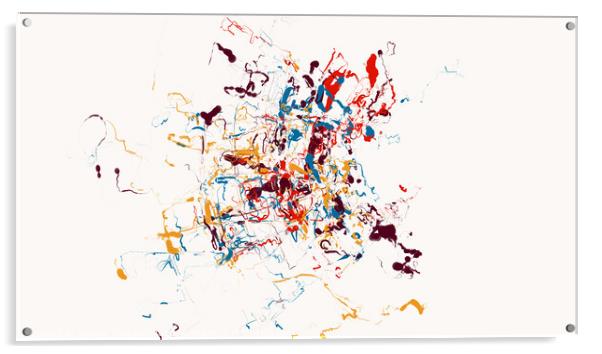 Multi color paint splatter on white background for blog header o Acrylic by Joaquin Corbalan