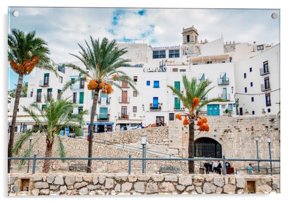 Peñiscola, Spain - October 22, 2021: Restaurants in the streets Acrylic by Joaquin Corbalan