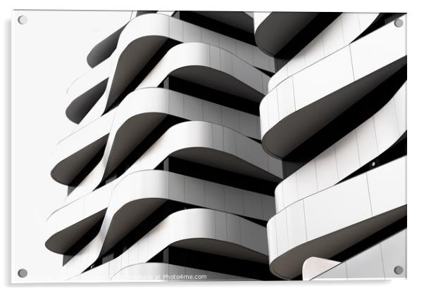 Abstract detail of a curved balcony design for elegant architect Acrylic by Joaquin Corbalan