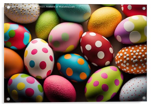 Colorful easter eggs, a complete background for designs. Ai gene Acrylic by Joaquin Corbalan