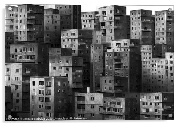 Dark, sad and gloomy cities full of cement and depressive. Ai ge Acrylic by Joaquin Corbalan