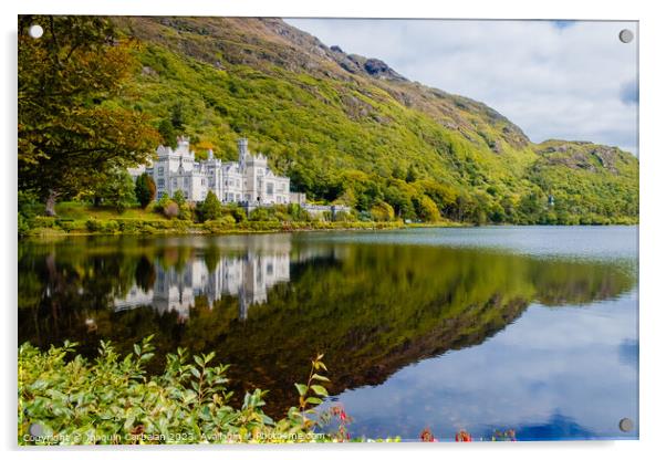 Kylemore Abbey, reflected in the lake, Ireland. Acrylic by Joaquin Corbalan