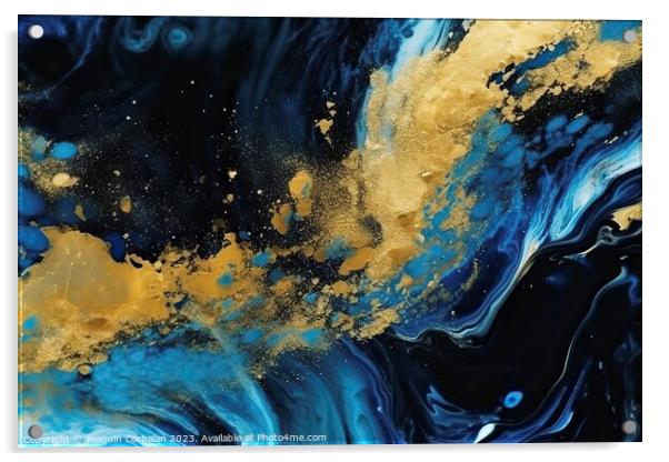 Artistic abstract image, with dark and golden tone Acrylic by Joaquin Corbalan