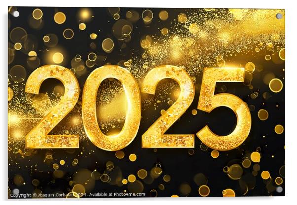 Banner for New Year's greetings with the text "202 Acrylic by Joaquin Corbalan