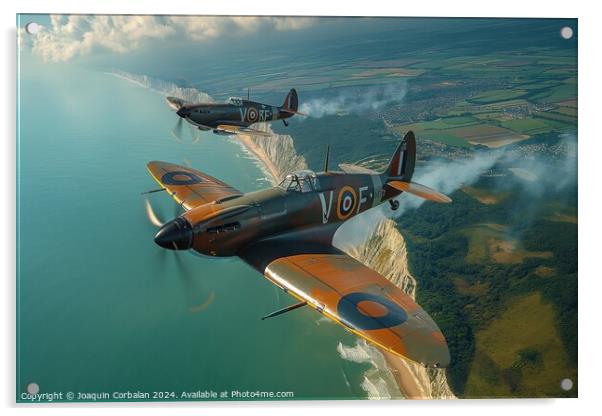 Hawker Hurricane and Supermarine Spitfire. Two pla Acrylic by Joaquin Corbalan