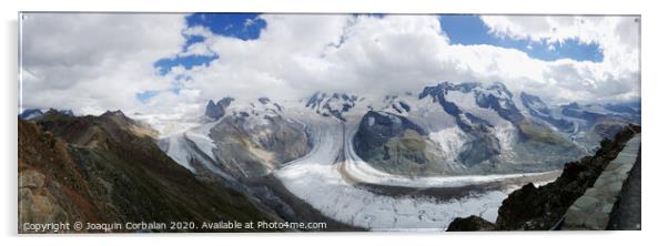 Glacial ice melting on mountais of Gornergrat, switzerland Acrylic by Joaquin Corbalan