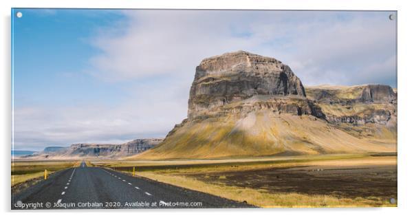 Icelandic lonely road in wild territory with no one in sight Acrylic by Joaquin Corbalan