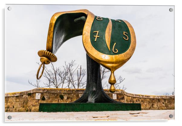 Sculpture Dalí's melted clock displayed on the street on the occasion of the cultural capital of the city. Acrylic by Joaquin Corbalan