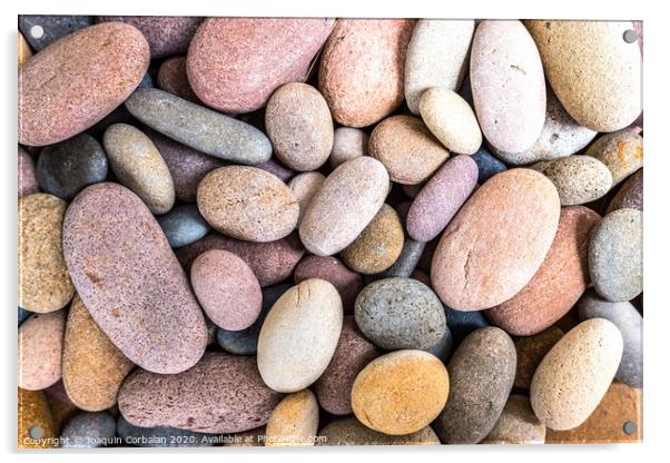 Round beach rocks to decorate the home. Acrylic by Joaquin Corbalan