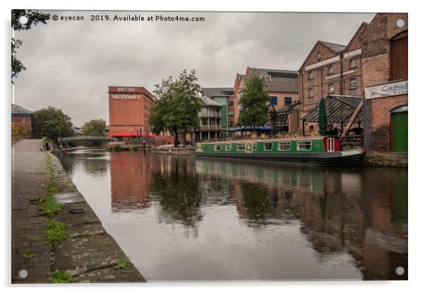 Nottingham canal and British Waterways building. Acrylic by eyecon 