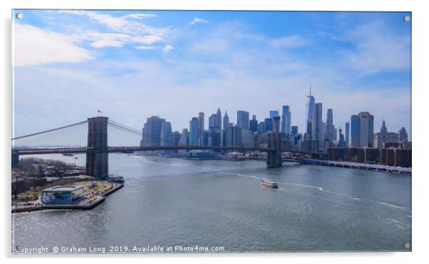 Manhattan Skyline from Manhattan Bridge  Acrylic by Graham Long