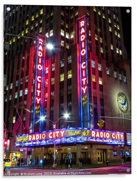 Radio City Music Hall  Acrylic by Graham Long