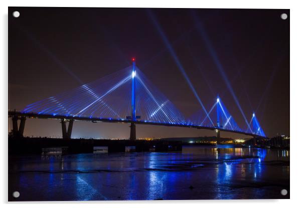 Queensferry Crossing Saltire  Acrylic by Richard Newton