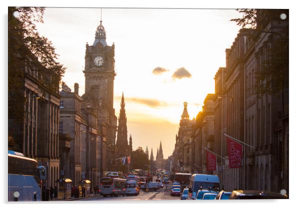 Edinburgh at Sunset Acrylic by Richard Newton