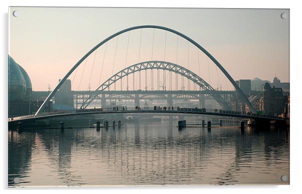 Bridges over the River Tyne, Newcastle Acrylic by Simon Marshall