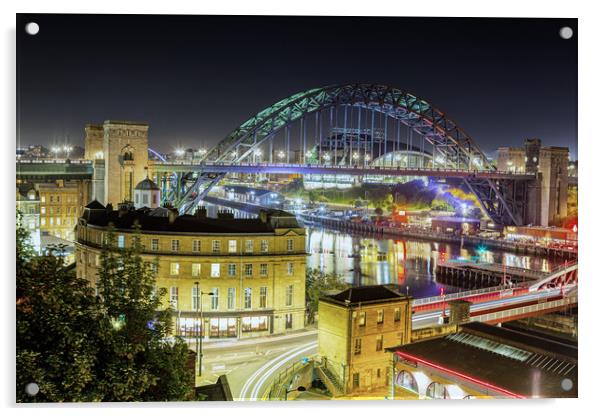 Tyne Bridge Newcastle Upon Tyne Acrylic by Kevin Sloan