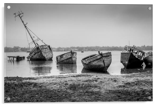 Forgotten Boats Acrylic by louise stanley