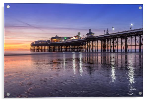 Blackpool North Pier at sunset Acrylic by Katie McGuinness