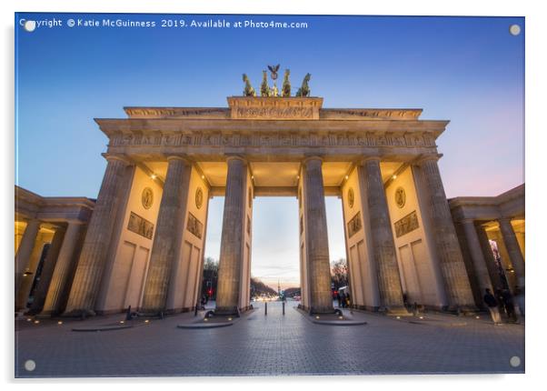 Brandenburg Gate, Berlin at dusk Acrylic by Katie McGuinness