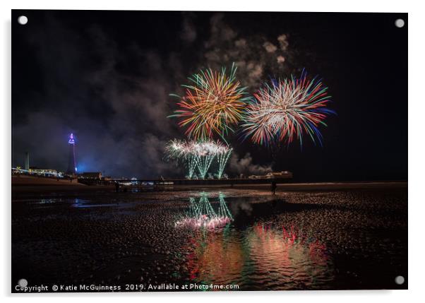 World Firework Championships, Blackpool 2019 Acrylic by Katie McGuinness