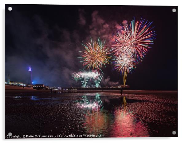 Blackpool World Firework Championships 2019 Acrylic by Katie McGuinness