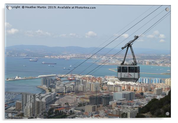 Gibraltar Cable Car and Port Acrylic by Heather McGow