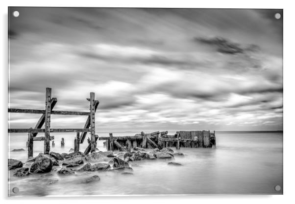 Hapisburgh sea defences Acrylic by Robbie Spencer