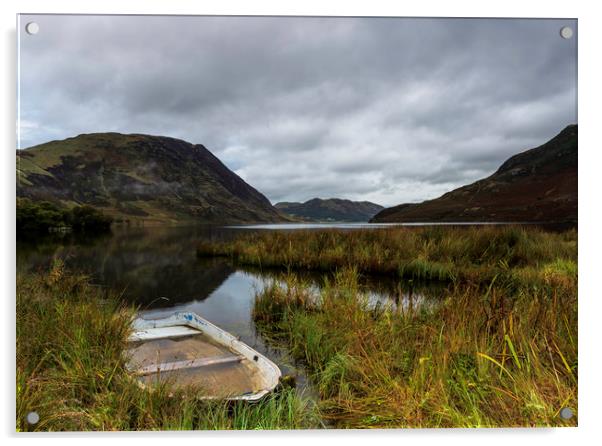 Abandoned boat on Crummock Water Acrylic by Robbie Spencer