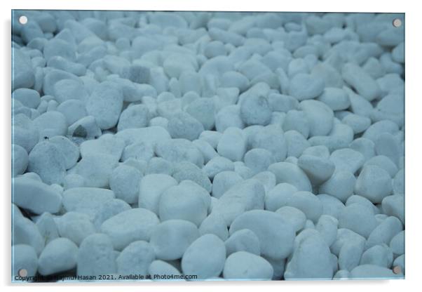 Top view of white stones background Acrylic by Photo Chowk