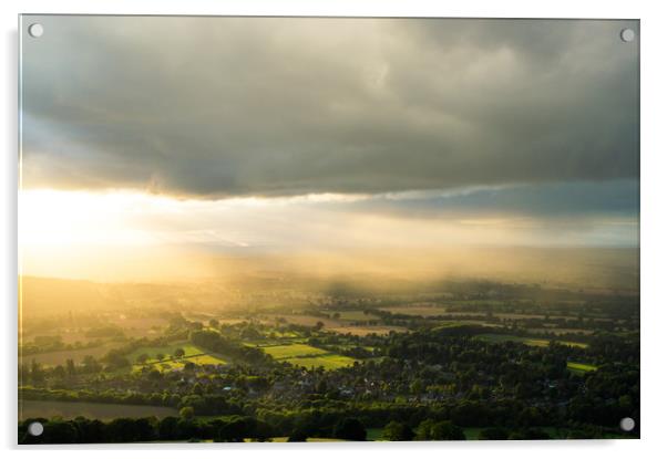 Sunset over the Herefordshire countryside Acrylic by David Wall