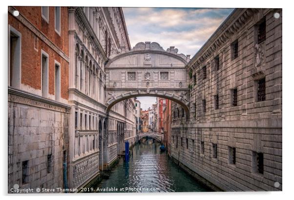 Venice - Bridge of Sighs Acrylic by Steve Thomson
