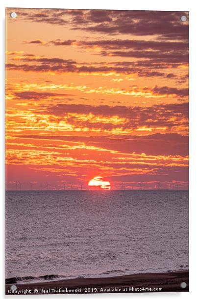 Norfolk Coast Red Sunrise Acrylic by Neal Trafankowski