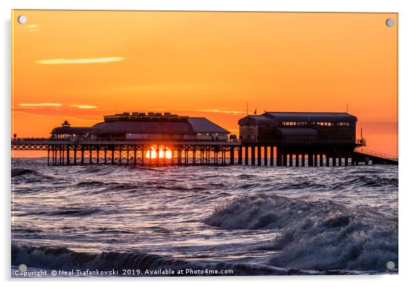 Cromer Pier Sunset Acrylic by Neal Trafankowski