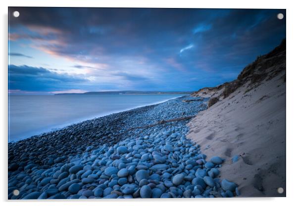 Moody sunset at Bideford Bay Acrylic by Tony Twyman
