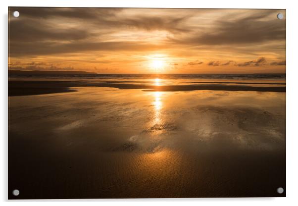 Westward Ho sunset Acrylic by Tony Twyman