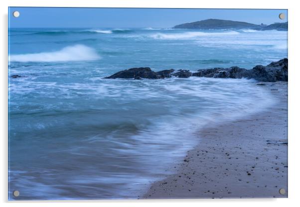 Views across Fistral Beach at Newquay Acrylic by Tony Twyman