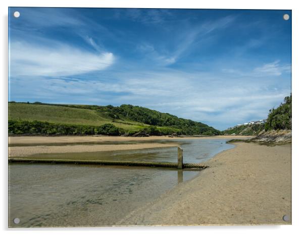 River Gannel Boardwalk Acrylic by Tony Twyman