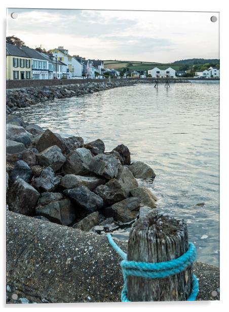 Instow Quay in North Devon Acrylic by Tony Twyman