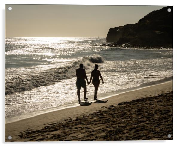 Sunset beach lovers Acrylic by Tony Twyman