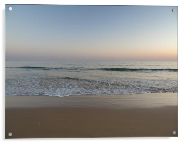 Atlantic Ocean sunset waves Acrylic by Tony Twyman