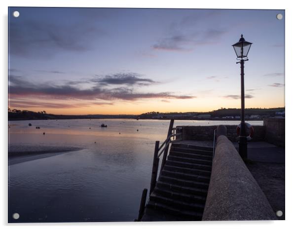 Instow Quay sunset Acrylic by Tony Twyman