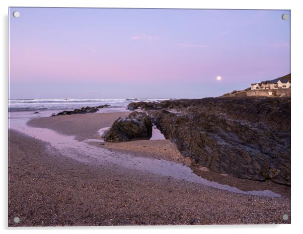 Dawn at Croyde Bay Acrylic by Tony Twyman