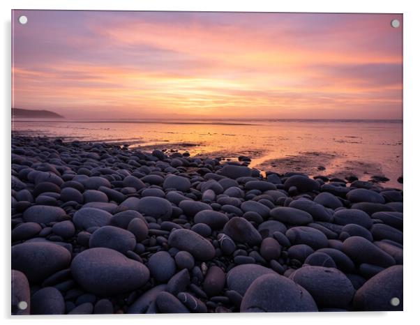 Pebble Ridge sunset Acrylic by Tony Twyman