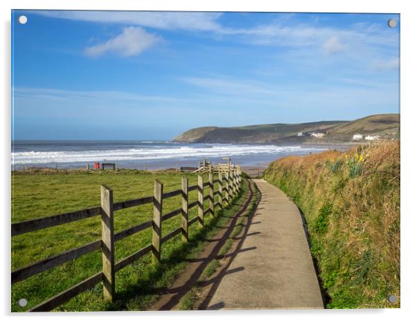 Pathway to Croyde Beach in North Devon Acrylic by Tony Twyman