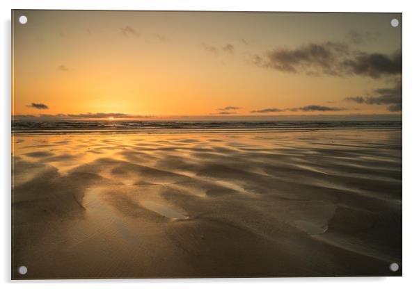 Beautiful sunset beach Acrylic by Tony Twyman
