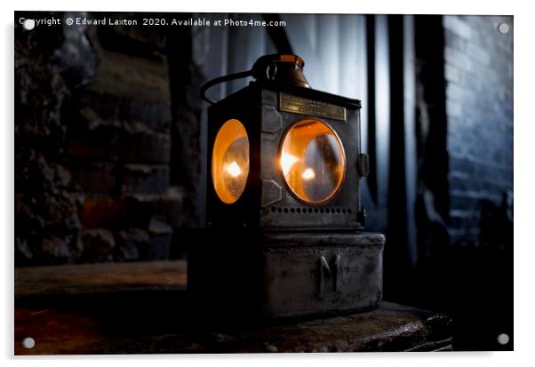 Oil Lamp in an old Barn Acrylic by Edward Laxton