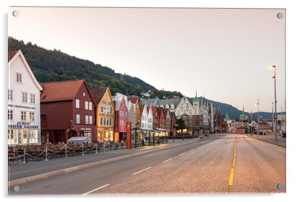 The Bryggen Hanseatic Wharf of Bergen waterfront. Acrylic by RUBEN RAMOS